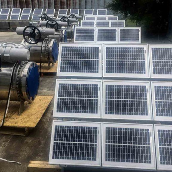 With automation equipment, this solar panel will run the water disposal plant.
