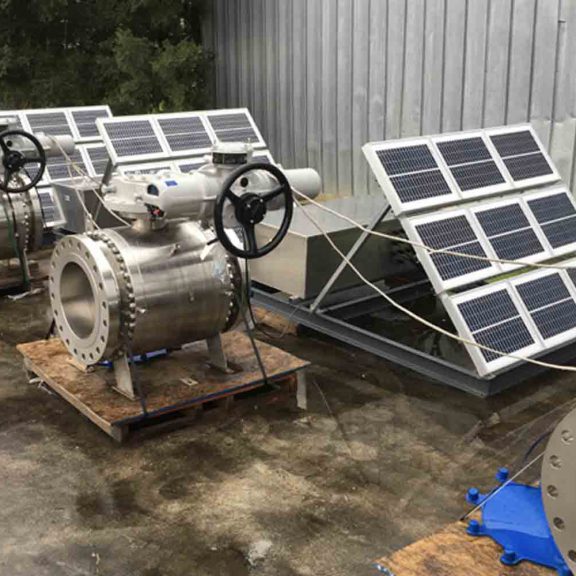 Solar power station being prepped for a water disposal plant.