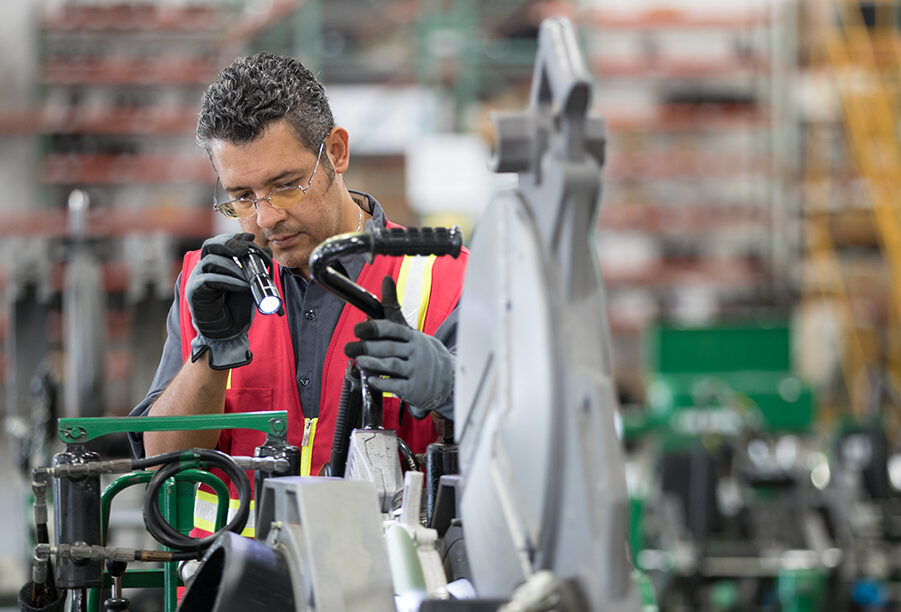 Ferguson Industrial expert inspecting flow control products and developing custom fusion solution.