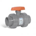 Thermoplastic valve for municipal and industrial chemical feed systems.