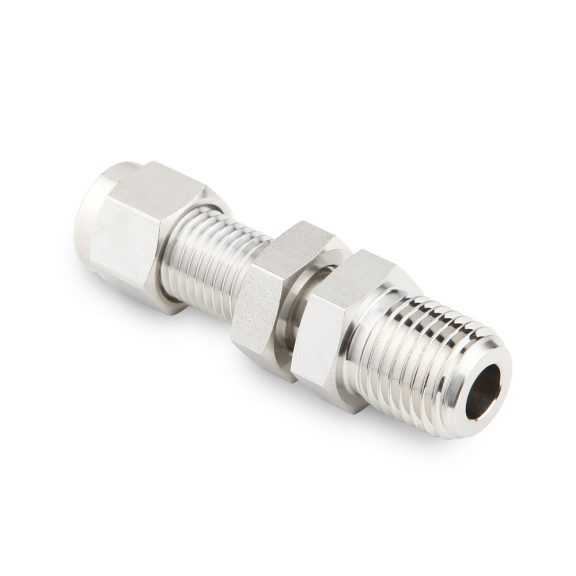 An industrial nut and bolt fitting used in flow control applications.