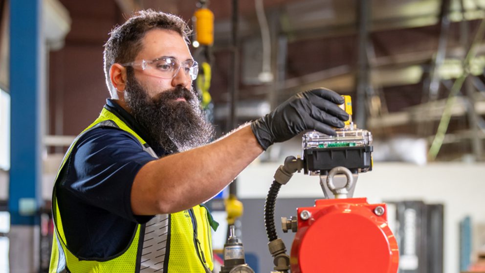 Industrial quality control testing by a Ferguson engineer.