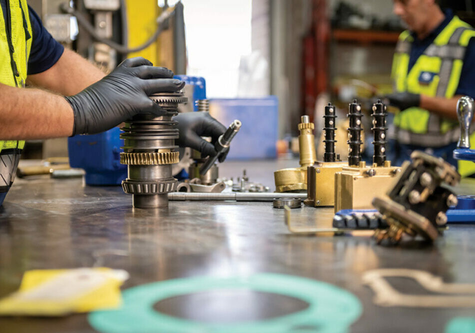 A Ferguson expert retrofitting and repairing a flow control valve.