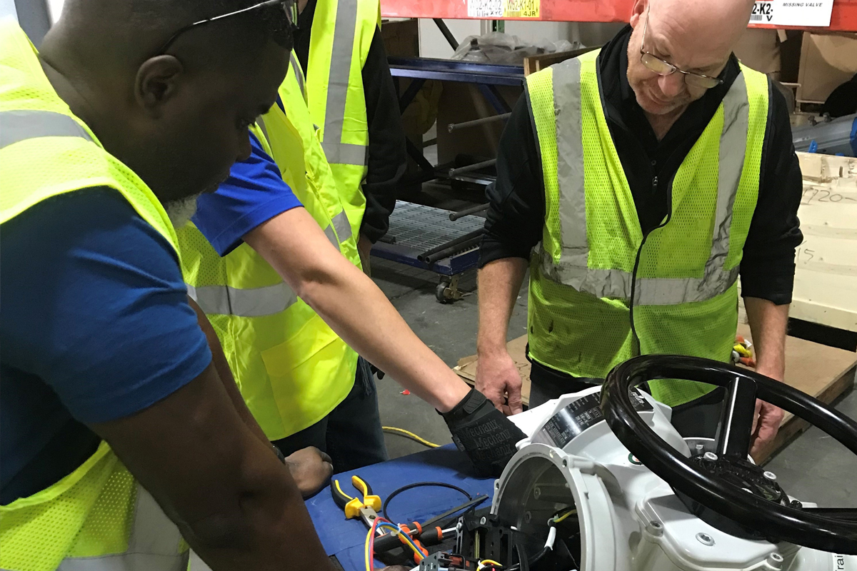 Rotork training at an industrial facility.