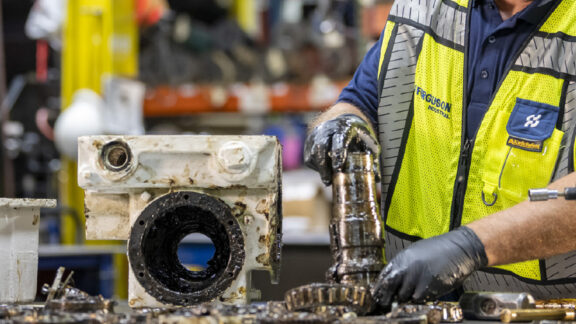 Ferguson Industrial refurbishing a Limitorque actuator.