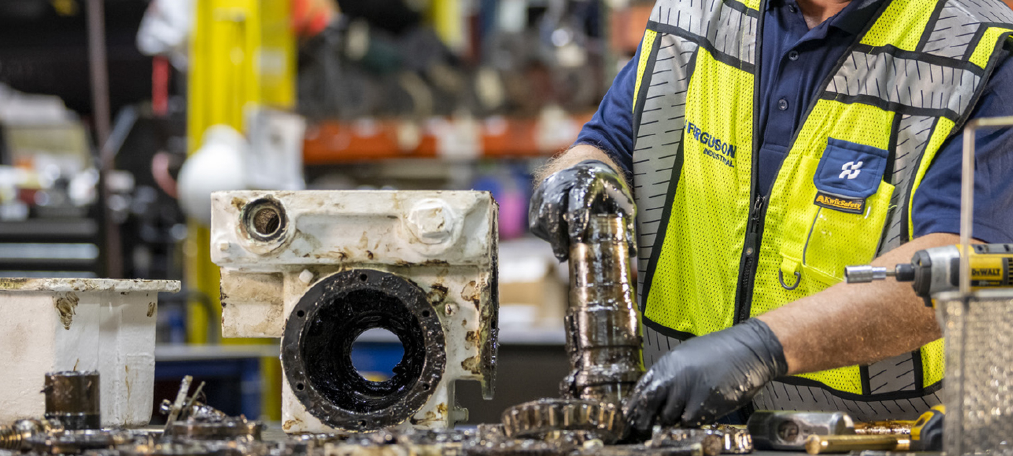 Ferguson Industrial refurbishing a Limitorque actuator.