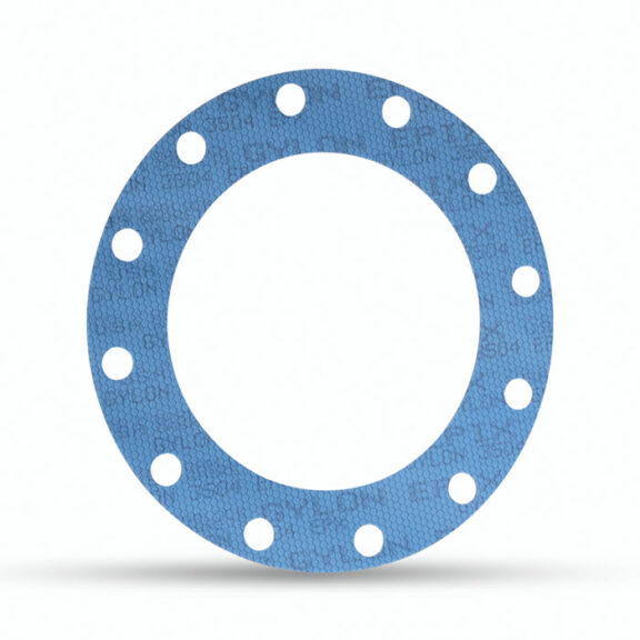 An expanded PTFE gasket with a large center opening.