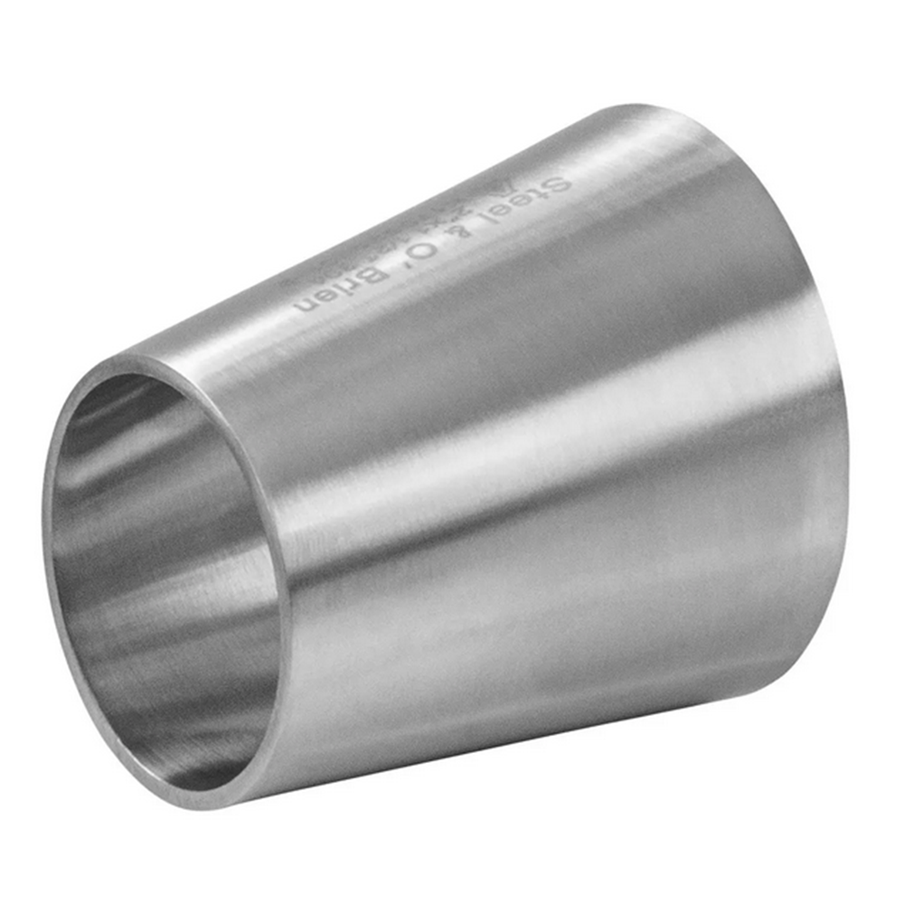Stainless steel welded reducers for sanitary fittings.